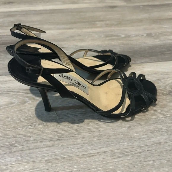 Jimmy Choo Black Stiletto Heels with Slingback Strap - Picture 4 of 8